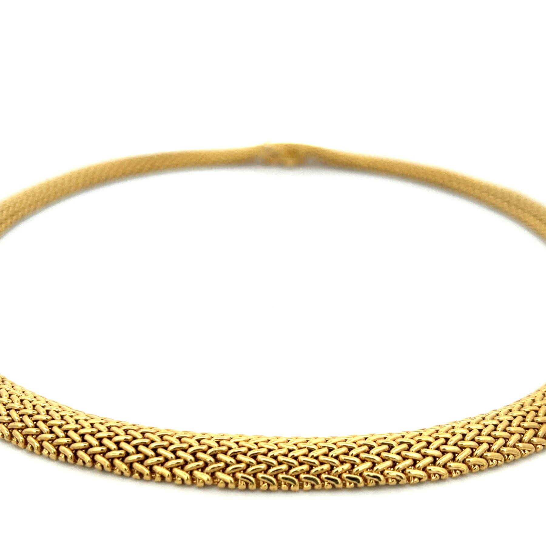 Estate Tiffany & Co. Graduated Somerset Mesh Necklace 18K Yellow Gold –  Skibell Fine Jewelry