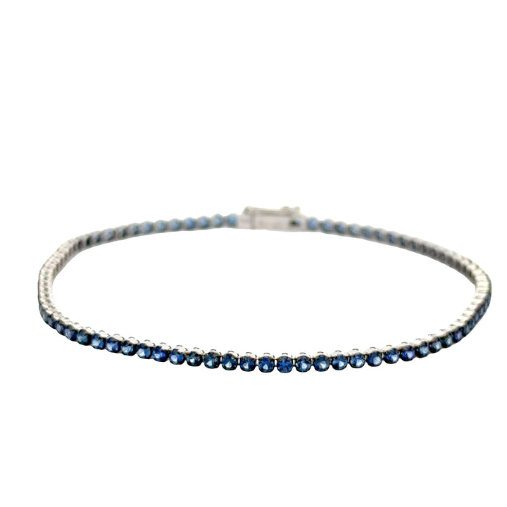 Blue Sapphire 2.19ctw Tennis Bracelet 18K White Gold