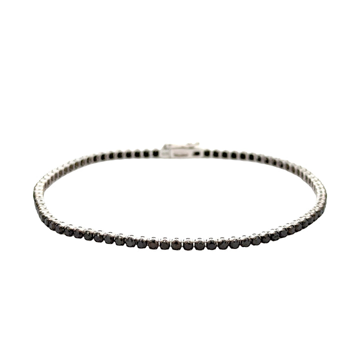 Black Diamond 2.06ctw Tennis Bracelet 18K White Gold