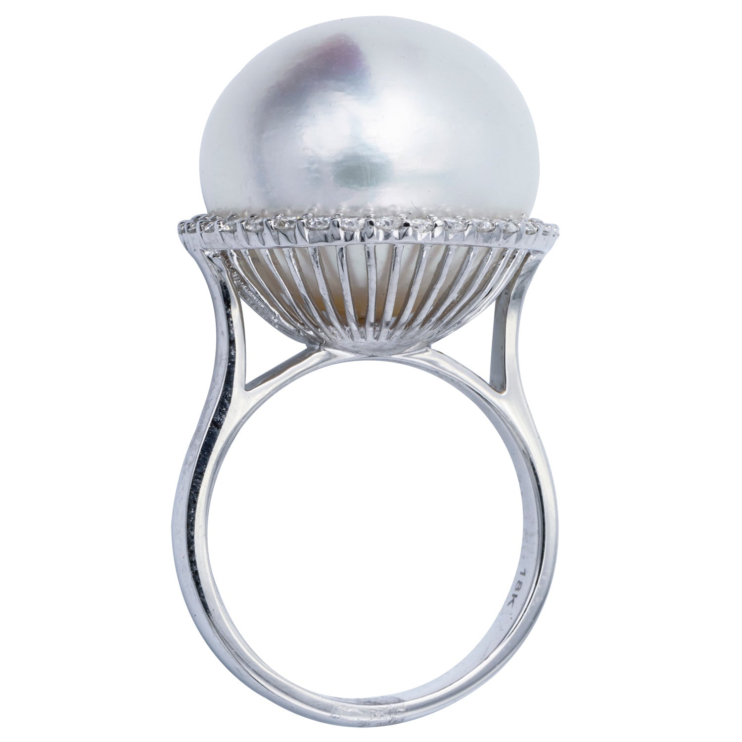 South sea pearl ring on sale with diamonds